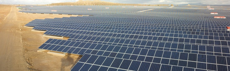 Large solar panel field