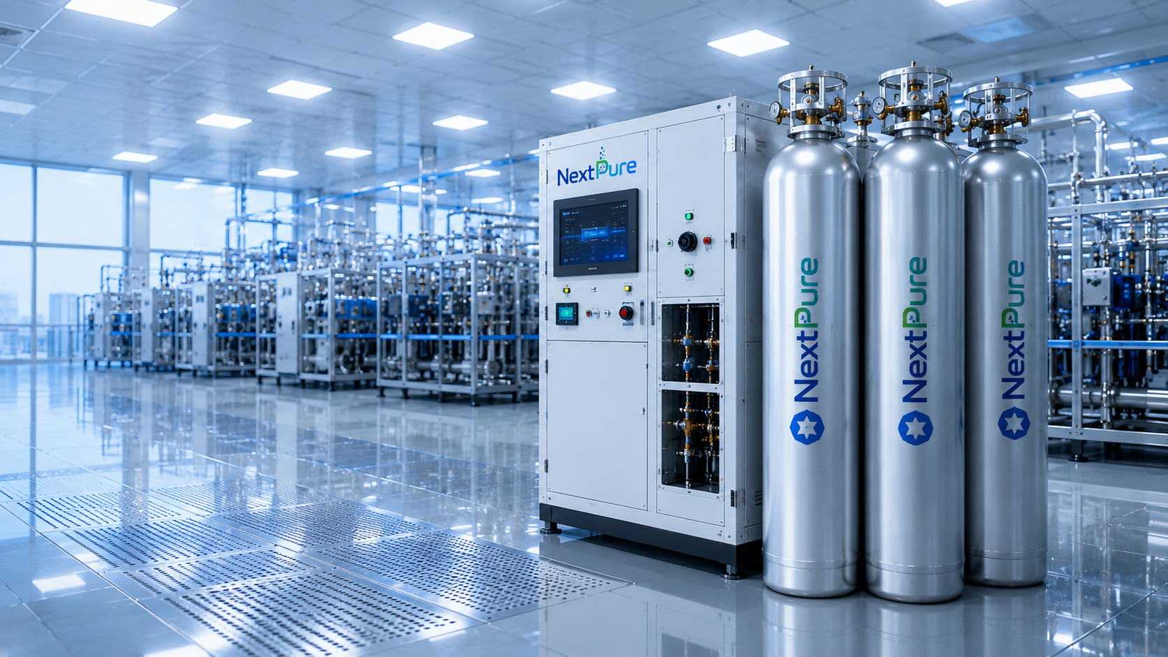 Semiconductor cleanroom with high-purity gas equipment