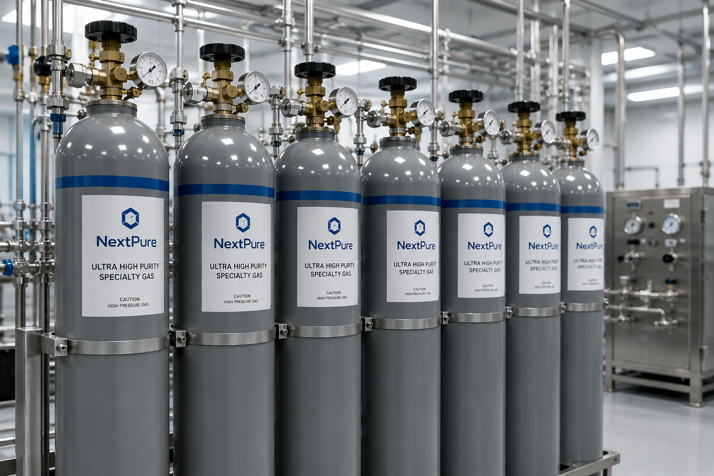 High-pressure gas cylinders for specialty gas applications