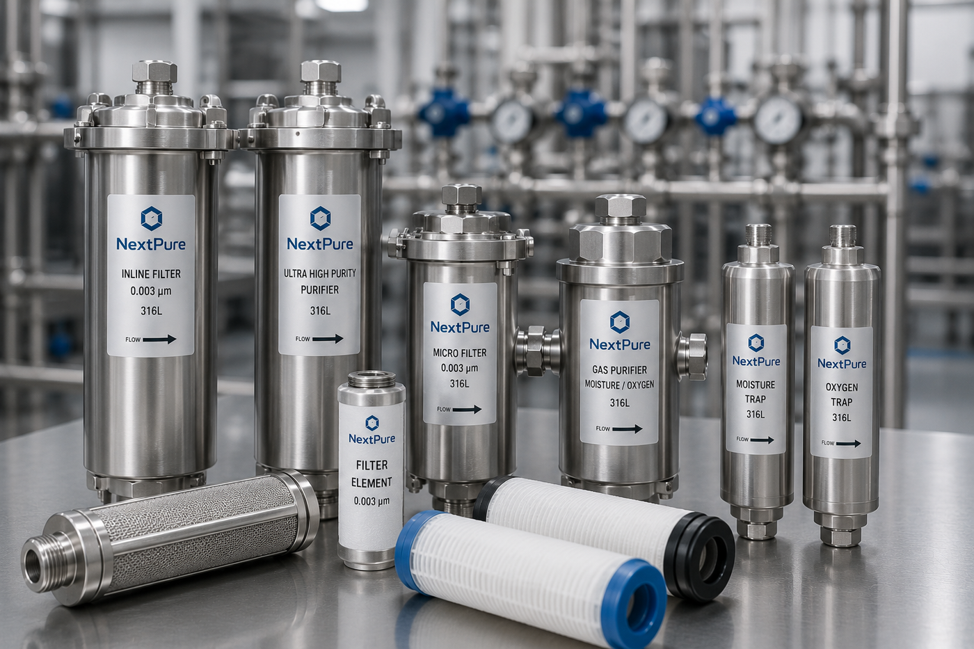 High-purity gas filters and purifiers